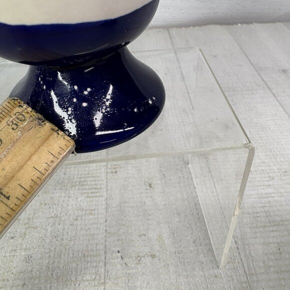 Vintage BUTTERFLY Cobalt Blue White Pedestal Ceramic 10oz Irish Coffee Mug Set 4 - Picture 15 of 16